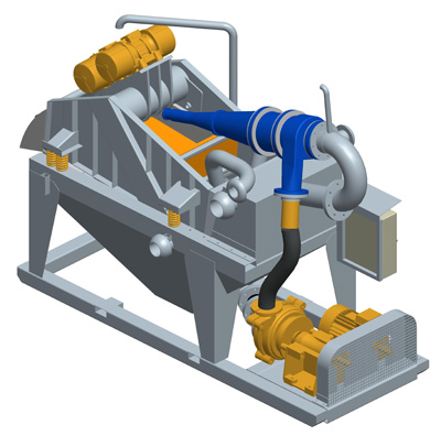 MODEL&CO, manufacturer of mini mud desanders of simple cycloning MD120R for foundation engineering. Desander for geothermal. MODEL&CO, manufacturer of foundation engineering equipment