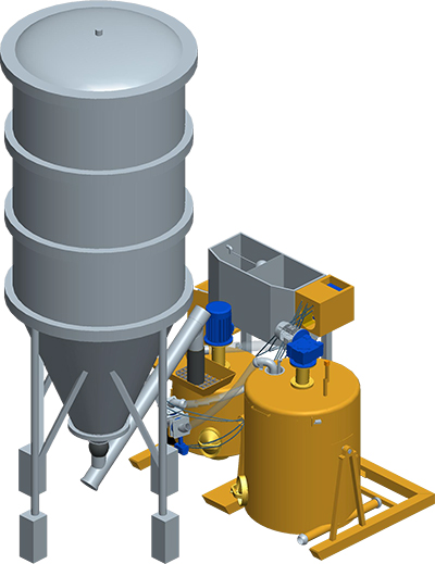 MODEL&CO, fabricante de máquina de preparación de lechadas con grupo mezclador + agitador MA2C para obras de cimentaciones especiales